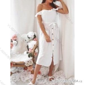 Dress with bare shoulders summer steering wheel buttons pockets (uni s / m) ITALIAN FASHION IMM200109