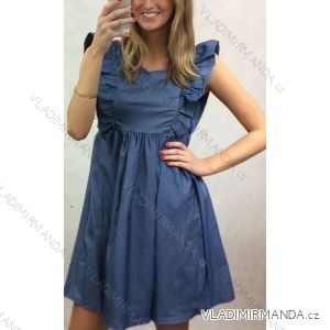 Denim short sleeve dress women (UNI S / M) ITALIAN FASHION IM920010