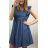 Denim short sleeve dress women (UNI S / M) ITALIAN FASHION IM920010