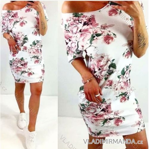 Classic summer dress women's floral dress (s / m) ITALIAN FASHION IM520097