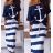 Summer tunic short sleeve and long striped skirt women (uni xs-m) ITALIAN FASHION IM119426