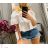 Shirt blouse short 3/4 sleeve lace ladies (UNI SL) ITALIAN FASHION IM13014