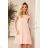 314-1 CELINE Trapezoidal dress with pockets - pastel rose