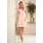 314-1 CELINE Trapezoidal dress with pockets - pastel rose