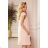 314-1 CELINE Trapezoidal dress with pockets - pastel rose