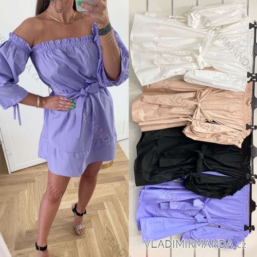 Women's short knee dress carmen over breasts (UNI SL) ITALIAN FASHION IMK20024