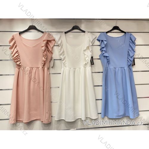 Sleeveless summer dress with ruffles women (UNI S / L) ITALIAN FASHION IMK20062