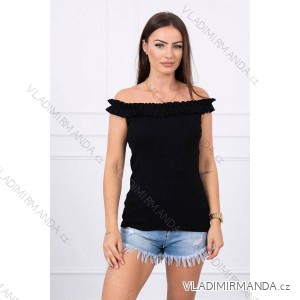 Spanish blouse with frills black