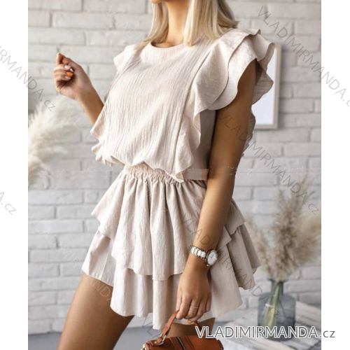 Sleeveless summer dress with ruffles women (UNI S / L) ITALIAN FASHION IMK20062