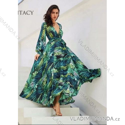 Summer long sleeve flowered women's dress (UNI S / L) ITALIAN FASHION IMK20150