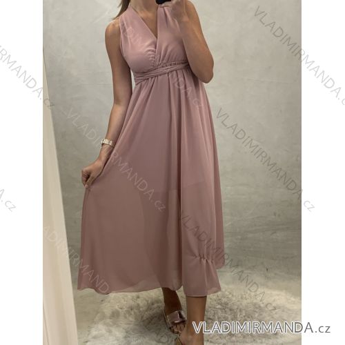 Summer long satin dress dress for women (UNI S / M) ITALIAN FASHION IMM20774