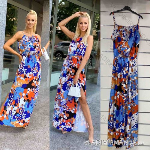Long summer dress on straps women (UNI S / L) ITALIAN FASHION IMK20080