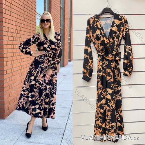 Summer long sleeve flowered women's dress (UNI S / L) ITALIAN FASHION IMK20150