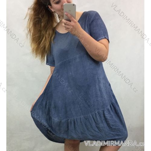 Šaty letní klasik krátký rukáv dámské (UNI S/L) ITALSKÁ MÓDA IM420915