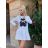 Summer long sleeve floral dress with ruffles women (UNI S / L) ITALIAN FASHION IMK20154