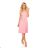 311-7 LILA Pleated dress with short sleeves - powder pink