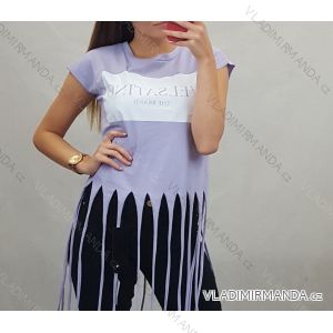 T-shirt short sleeve with fringes women (UNI S / M) ITALIAN FASHION IM920173