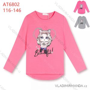 Long Sleeve T-Shirt with Kids Girls (116-146) KUGO M2010