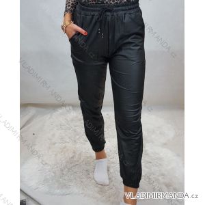 Kalhoty dlouhé koženkové dámské (uni S/M, uni L/XL) Turecká móda TM920enleg-8422