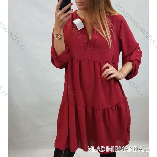 Šaty dlouhý 3/4 rukáv dámské (XXL ONE SIZE) ITALSKÁ MÓDA IMD202505