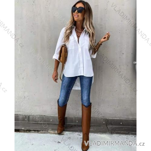 Blouse long sleeve with ruffles women (UNI S / L) ITALIAN FASHION IMK20159