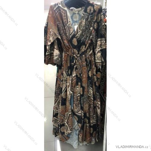 Šaty elegantní s rolákem dlouhý rukáv dámské (UNI S/M) ITALSKÁ MÓDA IMM20979