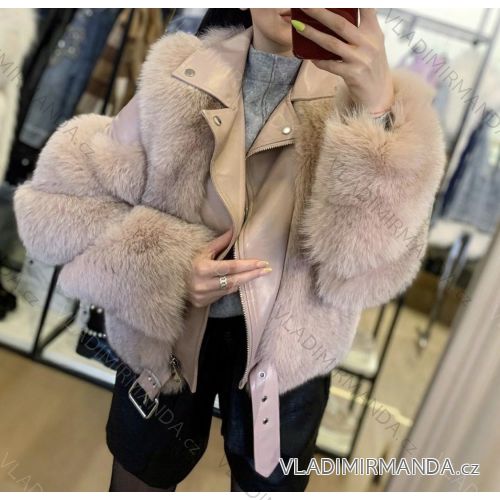 Jacket winter jacket with hood and fur women oversized (46-54) POLISH FASHION BLI19YP-18057-12