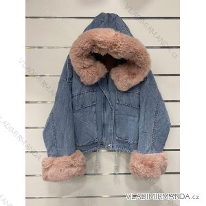 Jacket winter jacket with hood and fur women oversized (46-54) POLISH FASHION BLI19YP-18057-12