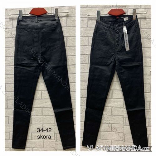 Jeans pants leatherette with zip (xs-m) JEANS JWA20029