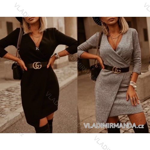 Šaty elegantní dlouhý rukáv dámské (UNI S/L) ITALSKÁ MÓDA IMWA20452