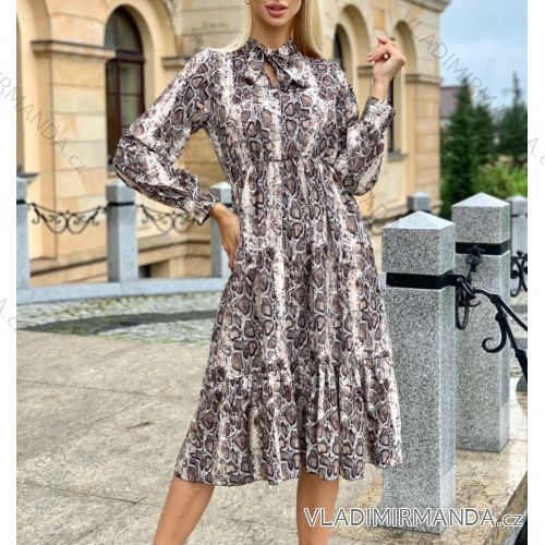 Summer long sleeve flowered women's dress (UNI S / L) ITALIAN FASHION IMK20150