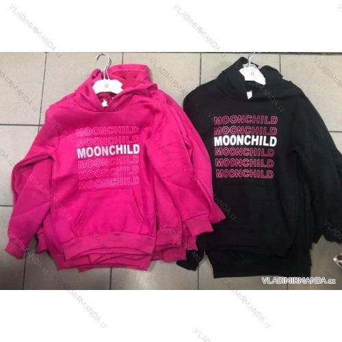 Sweatshirt long sleeve with sequins and hoody infant baby girl (128-164) TUZZY TURKEY MODA TM218117