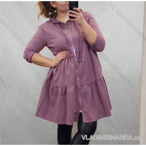 Zippered extended sweatshirt dress long sleeve women (uni m / xl) ITALIAN FASHION IM520351