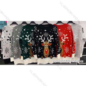 Svetr prodloužený vánoční dlouhý rukáv dámský (S/M ONE SIZE) ITALSKÁ MÓDA IMWA201043