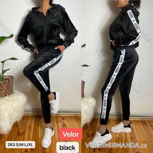 Women's long velvet sweatpants (S-XL) TURKISH FASHION TMWL20633