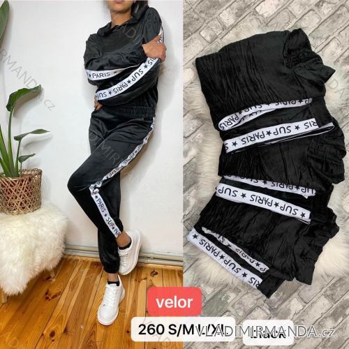 Women's long velvet sweatpants (S-XL) TURKISH FASHION TMWL20633