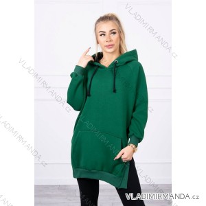 Two-color green hooded dress