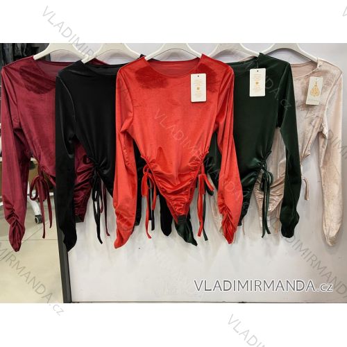 Tričko elegantní dlouhý rukáv dámské (UNI S/M) ITALSKÁ MÓDA IMM20954