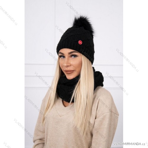 Komplet damski K129 czarny Dark beige