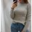 Blouse long sleeve with ruffles women (UNI S / L) ITALIAN FASHION IMK20159 S / M one size beige