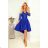 210-12 NICOLLE - dress with longer back with lace neckline - CLASSIC BLUE