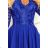 210-12 NICOLLE - dress with longer back with lace neckline - CLASSIC BLUE