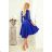 210-12 NICOLLE - dress with longer back with lace neckline - CLASSIC BLUE