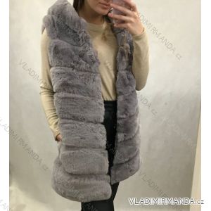 Women's fur vest with hood (one size s / l) ITALIAN FASHION IMT2031120