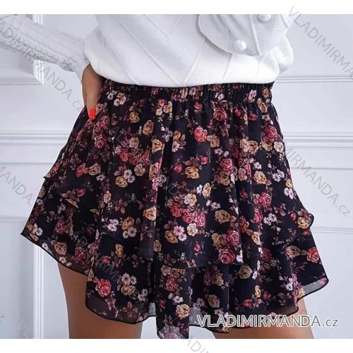 Women's summer skirt folded medium length flowered (UNI S / L) ITALIAN FASHION IMK20126