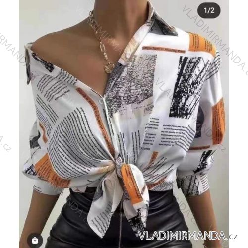 Blouse long sleeve with ruffles women (UNI S / L) ITALIAN FASHION IMK20159