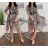 Summer long sleeve flowered women's dress (UNI S / L) ITALIAN FASHION IMK20150