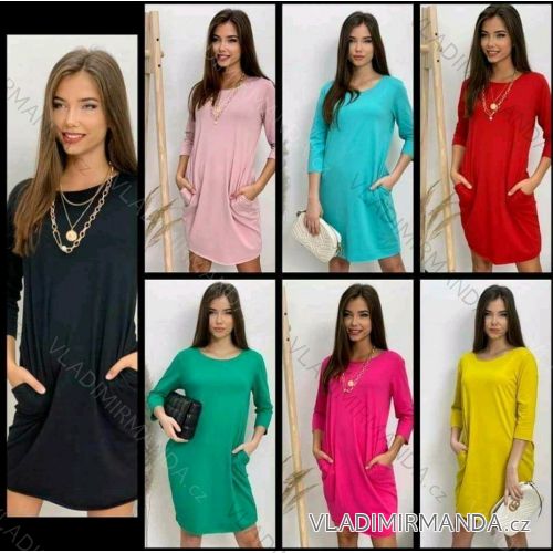 Dress with 3/4-sleeve ladies pocket (uni sl) ITALIAN Fashion IM3181746