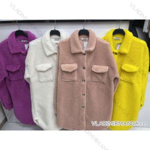 Coat fur coat long sleeve with buttons women (S / M / L ONE SIZE) ITALIAN FASHION IMWY21004