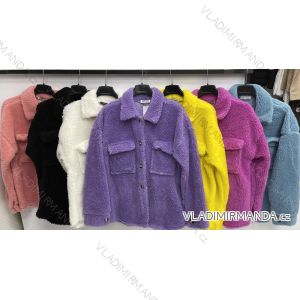 Coat fur coat long sleeve with buttons women (S / M / L ONE SIZE) ITALIAN FASHION IMWY21004
